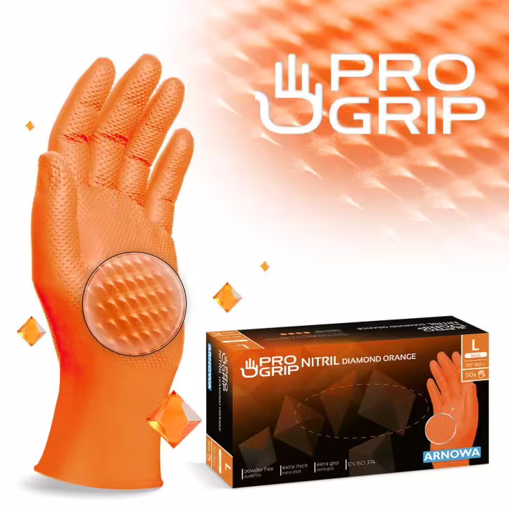 ΓΑΝΤΙΑ ΜΙΑΣ ΧΡΗΣΗΣ ΠΟΡΤΟΚΑΛΙ PRO GRIP DIAMOND
